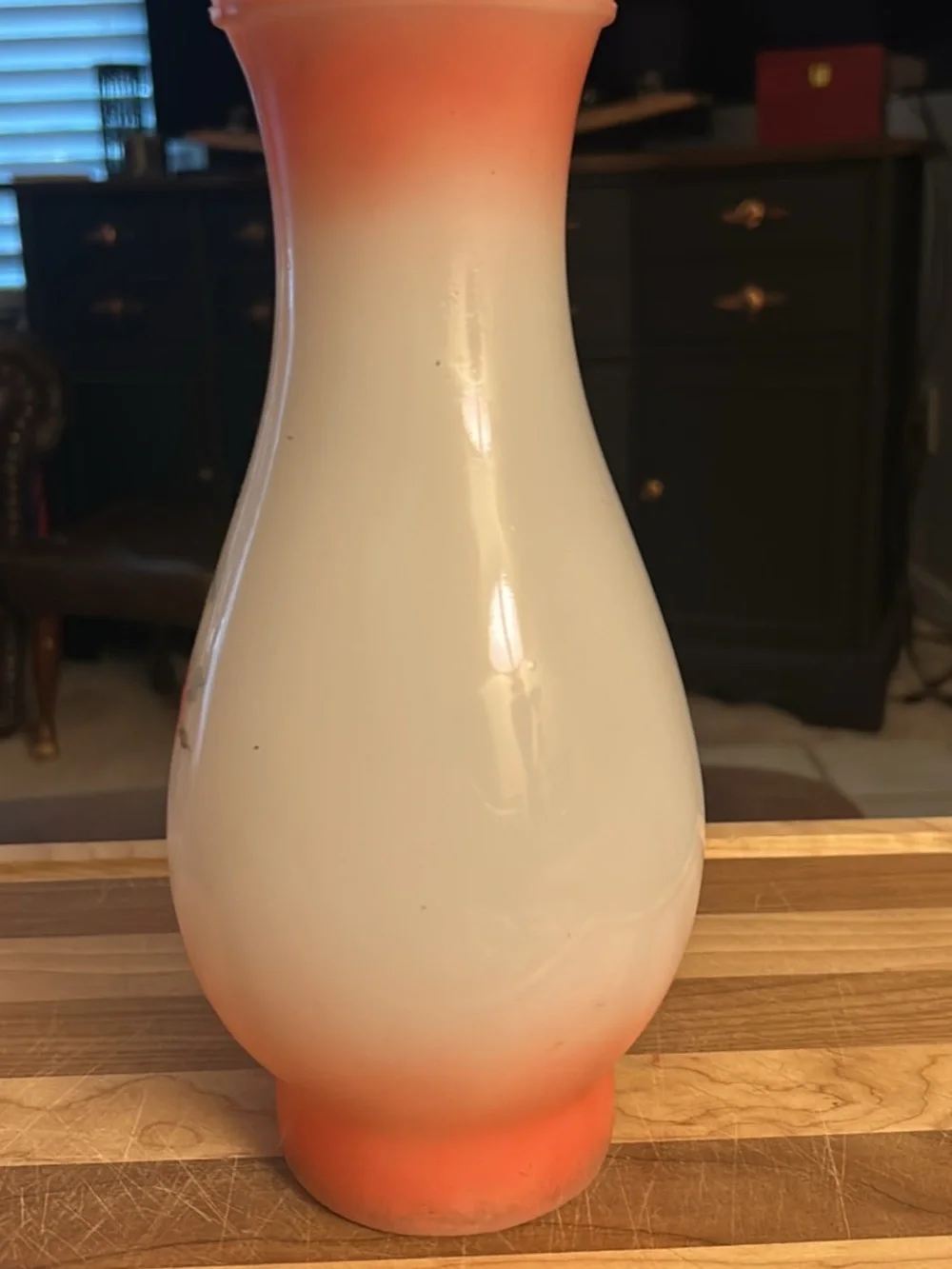 Decorative Floral Glass hurricane lamp- from the 1940’s